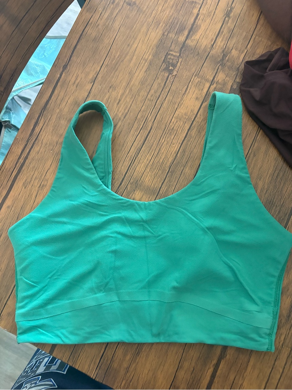all in motion Green Scoop-Neck Sports Bra